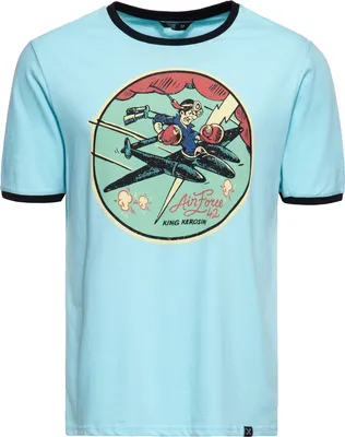 Produktbild von King Kerosin Ringer T-Shirt - Airforce 42 Sky Blue 4XL