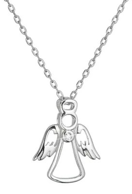 Produktbild von Charmante Silberkette Engel mit Zirkon 12104.1