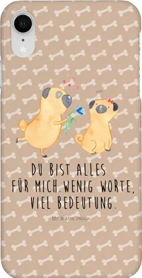 Produktbild von Mr. & Mrs. Panda Iphone XR Handyhülle Mops Verliebt - Hundeglück - Geschenk, Liebe, Knuffig, Sprüche, Hund, Pure, Handy Case, Premium Kunststoff