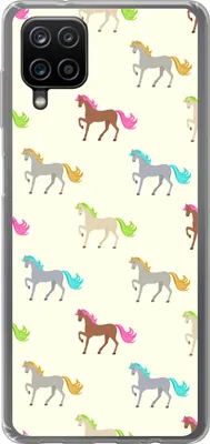Produktbild von MuchoWow® Handyhülle Schutzhülle Hülle für Telefoonhoesje Samsung Galaxy A12 Mädchen - Pferde - Muster - Mädchen - Kinder - Kinder Silikon Softcase Handy Hülle - Bild