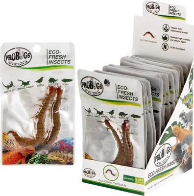 Obrázek produktu pro ProBugs Eco-Fresh Scolopendra Stonožka 15 x 2ks - čerstvé stonožky 15 sáčků ProBugs