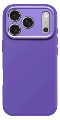 A purple phone case is shown from the back.
