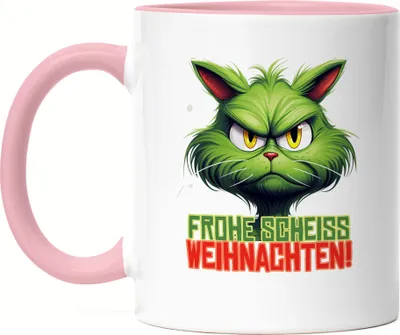 Produktbild von Frohe Scheiss Weihnachten Tasse Rosa Katzenbesitzer Sarkasmus Geschenk