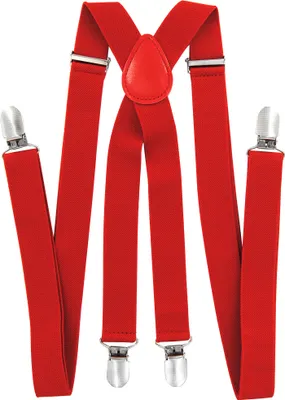 Produktbild von axy® Rot Herren Hosenträger 2,5cm breite mit 4 Stabile Clips X-Form länge verstellbar Hochzeit-Business Outfit