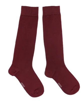 Produktbild von Damen Kniestrümpfe Einfarbig Wein Farben Dunkelwein Größe 39-42