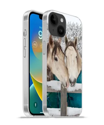 Produktbild von MuchoWow® Handyhülle Schutzhülle Hülle für Apple iPhone 14 - Softcase Pferde - Decke - Schnee Silikon Softcase Handy Hülle - Mobiltelefonhülle