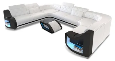 Produktbild von Mini Sofa Genua U-Form aus Leder