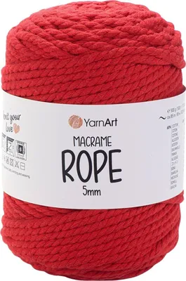 Obrázok produktu pre Yarn Art Macrame Rope 5 mm 85 m 773 Red Špagát