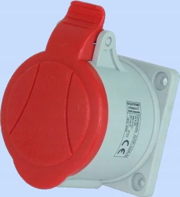 Immagine prodotto di ELEKTROMET | Presa Da Pannello 32A 4P - Rossa - IP54 - Struttura Resistente - Installazione Facile