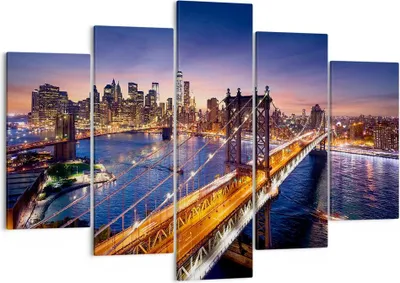 Produktbild von Bild auf Leinwand - Leinwandbild - Usa amerika new york manhattan - 150x100cm - Wand Bild - Wanddeko - Leinwanddruck - Bilder - Kunstdruck - Leinwand bilder - Wandkunst - EA150x100-2820