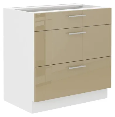 Produktbild von Unterschrank 80 Lara Cappuccino Hochglanz Küchenzeile Küchenblock Soft-Close