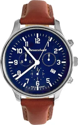 Messerschmitt ME42CH-L Flieger-Herrenuhr Chronograph Lederband 1