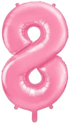 Obrázok produktu pre Fóliový balón číslo 8, 86 cm, ružový