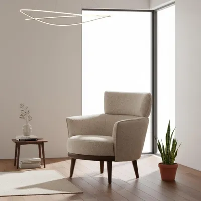 Produktbild von Sessel Modern Beige Luxus Elegant Design Loungesessel Polstersessel