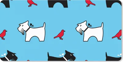 Produktbild von MuchoWow® Mauspad Mousepad Hund - Vogel - Tiere - Muster - Kinder 60x30 cm - Mousepads - Maus Mat - Pad - Mausunterlage - Nachhaltig