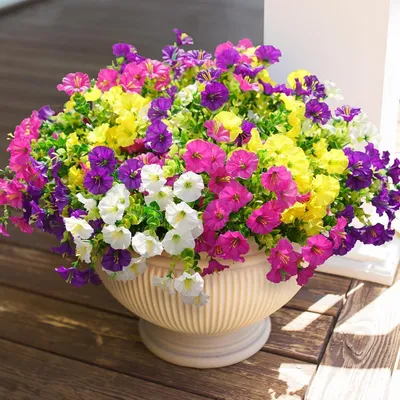 Immagine prodotto di 12 confezioni di fiori artificiali - Resistenti ai raggi UV e alle intemperie, ideali per balconi e giardini