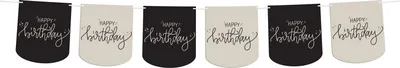 Produktbild von Happy Birthday Flaggenbanner Creme Noir 6m