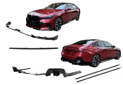 Immagine prodotto di Kit carrozzeria aerodinamico per BMW Serie 5 G60 M-Tech 2023 - Spoiler con diffusore e labbro Black Knight Design.
