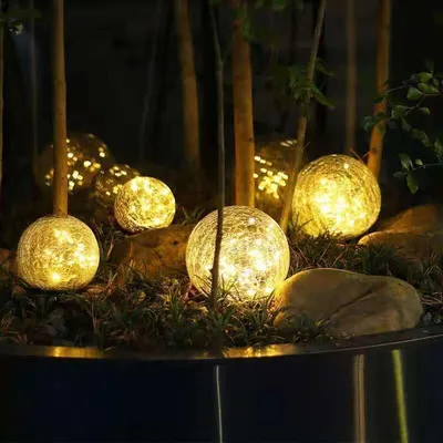 Produktbild von Solarkugeln für außen winterfest 4 Stücke, Solarlampen für Außen, Solar Gartenleuchten Lichter, gartenbeleuchtung solar außen,für Rasen,Terrassen Deko