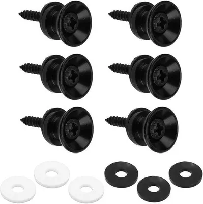 Produktbild von Famanu Gitarrengurtverschlüsse - Antislip Design - 6 Stück - Schwarz