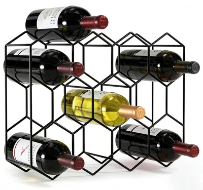 Weinregal aus Metall für 14 Flaschen, 3 Etagen, 43,7x29,5x14 cm