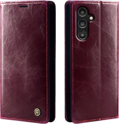 Produktbild von Handyhülle für Samsung Galaxy A05s Kunstleder Flip Vintage Cover Hülle RFID Schutz Case Kartenfach Farbe: Weinrot
