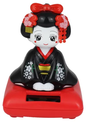 Produktbild von Wackelfigur Solar - Geisha sitzend - schwarz