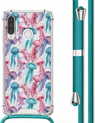 Produktbild von imoshion Design Hülle mit Band Huawei P30 Lite - Jellyfish Watercolor