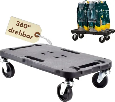 Produktbild von Transportroller Rollbrett Transportrollen Rollbrett Werkstatt Pflanzen Rollbretter Transport Möbelrollen flach Pflanzenroller eckig Transporthilfe mit Rollen