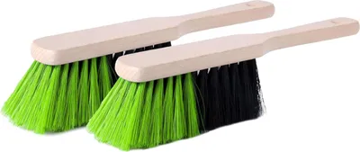 Produktbild von Garronda Synthetisch Handfeger mit kurzem Griff 2 Stück (Schwarz/Grün)