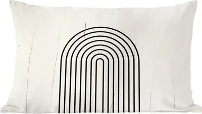 Produktbild von MuchoWow® Zierkissen Sofakissen Wohnzimmer Dekokissen 50x30 cm Kunst - Design - Schwarz - Weiß - Wohnzimmerdekoration - Polster mit Photo