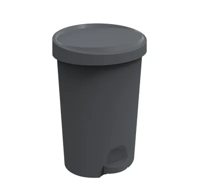 Image de Poubelle Stepy 45l Anthracite Hygiénique, Grande Capacité, Design Moderne - Eda
