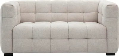 Produktbild von Miliboo - Designer-Zweisitzer-Sofa aus strukturiertem Effekt-Samt in Beige CORTO