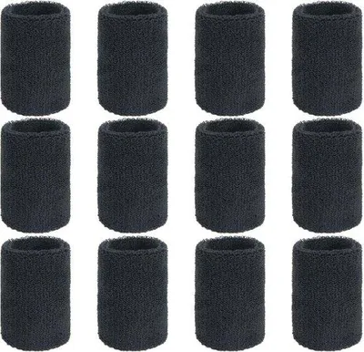 Produktbild von Famanu Sportarmbänder 12 Stück - Schwarz, absorbierend, für verschiedene Sportarten
