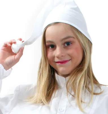 Produktbild von Schlaf Zipfelmütze mit Bommel Weiß Karneval Fasching Halloween Party Cosplay