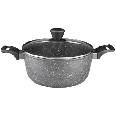 Imagen del producto de AMBITION: Olla de aluminio para cocinar y sopas, con tapa y asas, SILVERSTONE, 4,1 litros