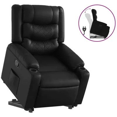 Produktbild von vidaXL Relaxsessel mit Aufstehhilfe Schwarz Kunstleder