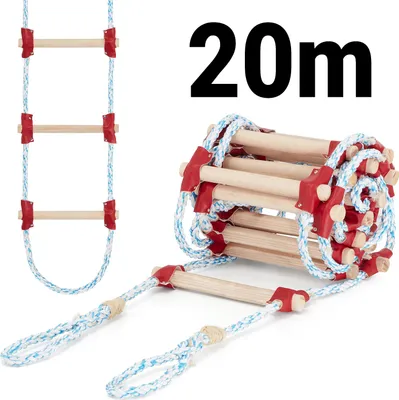 Zdjęcie produktu dla Drabina sznurowa linowa na dach ATESTOWANA 20m dekarska pleciona HIGHER