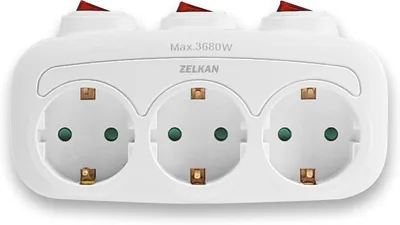 Produktbild von Steckdosenleiste mit Schalter – Steckdosenadapter ohne Kabel