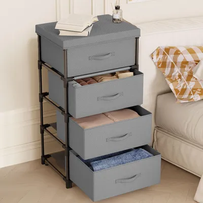 Image de Omgoods - Armoire de rangement pour 4 lades, idéale pour la chambre et le salon