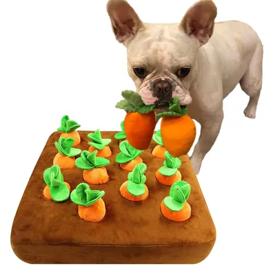 Produktbild von Interaktives Hundespielzeug, karottenförmige Plüsch-Schnüffelmatte, Hundespielzeug, intelligente Schnüffelmatte, Plüsch-Gemüsespielzeug für Hunde