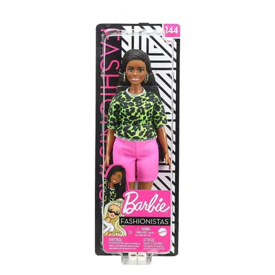 Image de Poupée Barbie Fashionistas en chemise léopard néon et pantalon de motard