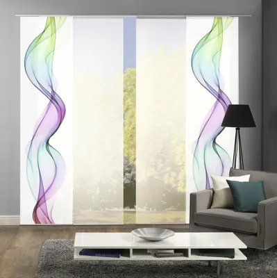 Produktbild von 80265 Schiebegardine ALBERTA, Digitaldruck Seidenoptik, 245x60 cm, Set