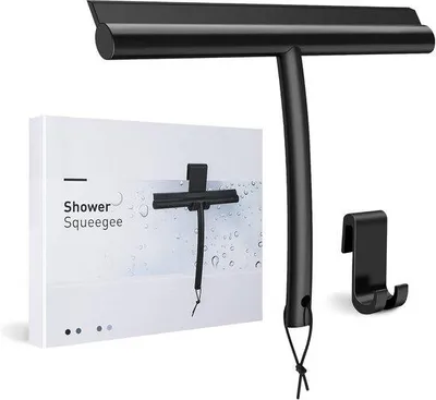 Productafbeelding van Famanu douchewisser, 23,5 cm, met houder, boorvrij - zwart