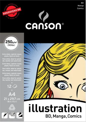 Immagine prodotto di Blocco Canson Illustration A4, 250 g/m², 12 fogli - A3 incollato fogli