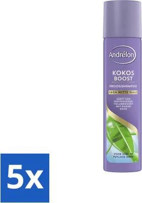 Image de Andrélon Shampooing sec Coconut Boost 245 ml - Pack avantage - 5 pièces