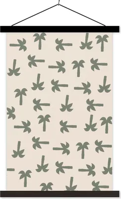 Produktbild von MuchoWow® Textilposter Palme - Pastell - Muster 60x90 cm mit schwarzem Rahmen - Poster Wohnzimmer