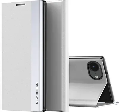 Produktbild von Hülle für iPhone 16e/iPhone 17e, Kunstleder Magnetisch Klapp Stand Schutzhülle Weiß
