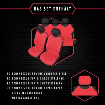 Produktbild von Autositzbezüge Universal Schonbezüge PKW Auto 3er Set für Volkswagen Caddy