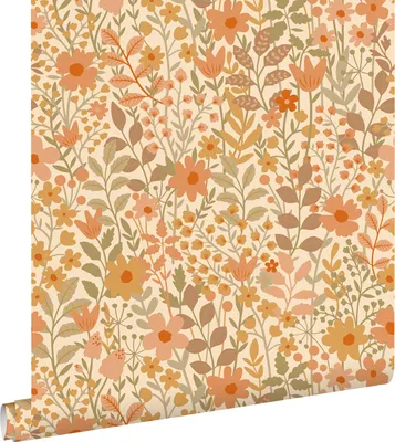 Obrázok produktu pre ESTAhome Tapeta Kvetiny Oranžová, žltá a zelená 50 x 900 cm